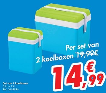 IJver uniek Makkelijk in de omgang Huismerk - Carrefour Set van 2 koelboxen - Promotie bij Carrefour