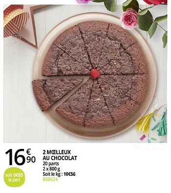 Promoties 2 moelleux au chocolat - Huismerk - Auchan - Geldig van 17/05/2020 tot 30/09/2020 bij Auchan