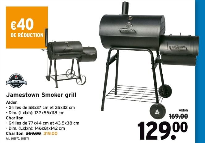 Huismerk Gamma Jamestown smoker grill aldon Promotie bij Gamma