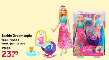 Promoties Barbie dreamtopia fee prinses - Mattel - Geldig van 16/05/2020 tot 31/05/2020 bij Intertoys