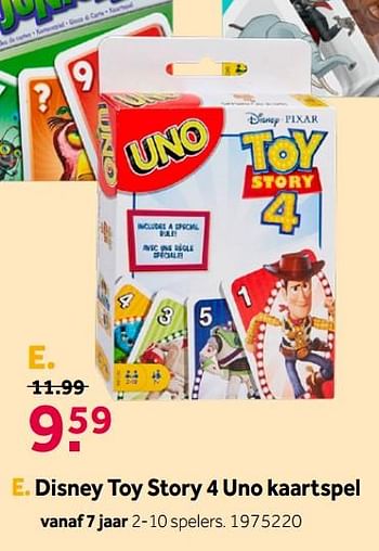 Promoties Disney toy story 4 uno kaartspel - Disney - Geldig van 16/05/2020 tot 31/05/2020 bij Intertoys