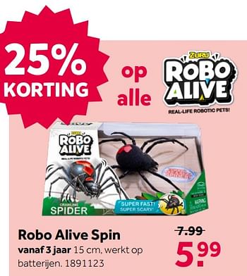 Promoties Robo alive spin - Zuru - Geldig van 16/05/2020 tot 31/05/2020 bij Intertoys