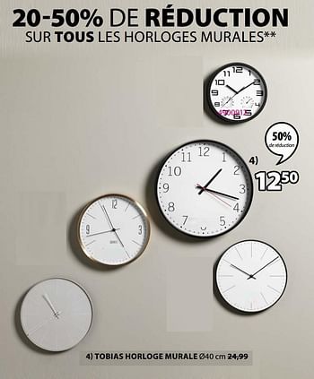 Promotions Tobias horloge murale - Produit Maison - Jysk - Valide de 18/05/2020 à 01/06/2020 chez Jysk