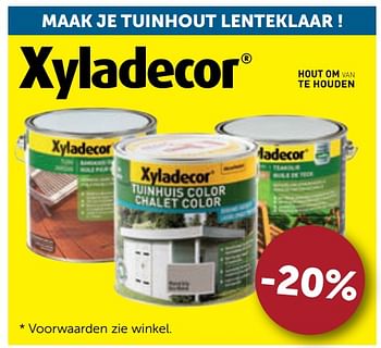 Promoties Maak je tuinhout lenteklaar -20% - Xyladecor - Geldig van 26/05/2020 tot 22/06/2020 bij Zelfbouwmarkt