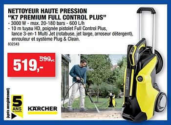 Promotions Kärcher nettoyeur haute pression k7 premium full control plus - Kärcher - Valide de 20/05/2020 à 31/05/2020 chez Hubo