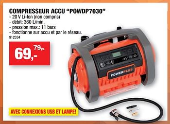 Promotions Powerplus compresseur accu powdp7030 - Powerplus - Valide de 20/05/2020 à 31/05/2020 chez Hubo