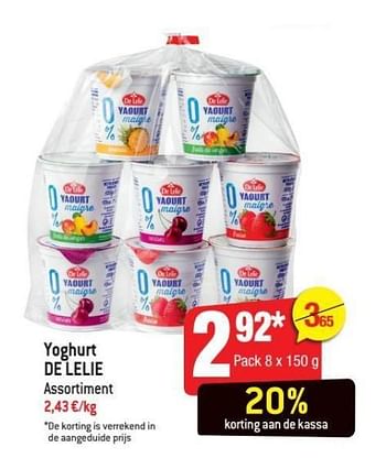 Promoties Yoghurt de lelie - De Lelie - Geldig van 20/05/2020 tot 26/05/2020 bij Smatch