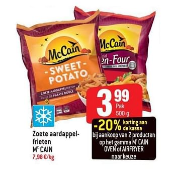 Promoties Zoete aardappelfrieten mc cain - Mc Cain - Geldig van 20/05/2020 tot 26/05/2020 bij Smatch