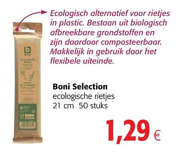 Promoties Boni selection ecologische rietjes - Boni - Geldig van 20/05/2020 tot 02/06/2020 bij Colruyt