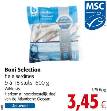 Promoties Boni selection hele sardines - Boni - Geldig van 20/05/2020 tot 02/06/2020 bij Colruyt