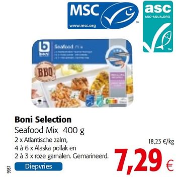 Promoties Boni selection seafood mix - Boni - Geldig van 20/05/2020 tot 02/06/2020 bij Colruyt