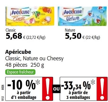 Promotions Apéricube classic, nature ou cheesy - Apericube - Valide de 20/05/2020 à 02/06/2020 chez Colruyt