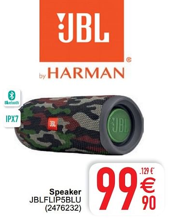 Promoties Jbl speaker jblflip5blu - JBL - Geldig van 25/05/2020 tot 08/06/2020 bij Cora