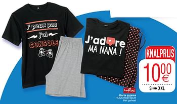 Promoties Korte pyjama humoristisch - INFLUX - Geldig van 25/05/2020 tot 08/06/2020 bij Cora