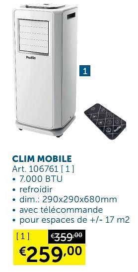 Promotions Clim mobile - Profile - Valide de 26/05/2020 à 22/06/2020 chez Zelfbouwmarkt