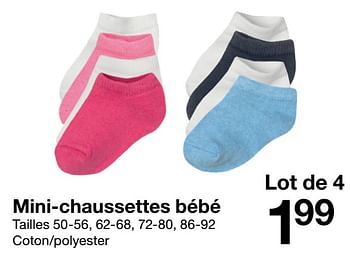 Promotions Mini-chaussettes bébé - Produit maison - Zeeman  - Valide de 23/05/2020 à 05/06/2020 chez Zeeman