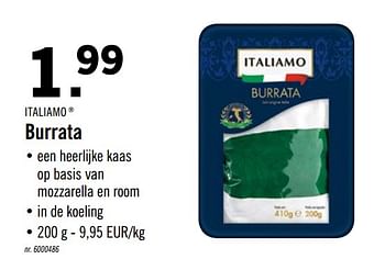 Promoties Burrata - Italiamo - Geldig van 02/06/2020 tot 06/06/2020 bij Lidl