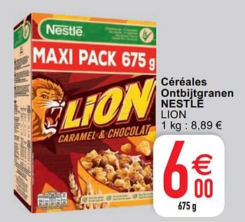 Promotions Céréales ontbijtgranen nestlé lion - Nestlé - Valide de 25/05/2020 à 30/05/2020 chez Cora
