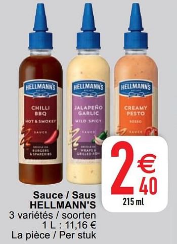 Promotions Sauce - saus hellmann`s - Hellmann's - Valide de 25/05/2020 à 30/05/2020 chez Cora