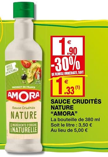 Promotions Sauce crudités nature amora - Amora - Valide de 20/05/2020 à 31/05/2020 chez Coccinelle