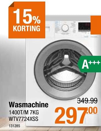 Promoties Beko wasmachine wtv7724xss - Beko - Geldig van 22/05/2020 tot 31/08/2020 bij Cevo Market