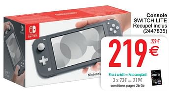 Promotions Nintendo console switch lite - Nintendo - Valide de 25/05/2020 à 08/06/2020 chez Cora