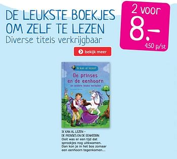 Promotions Ik kan al lezen - de prinses en de eenhoorn - Produit Maison - Boekenvoordeel - Valide de 23/05/2020 à 29/05/2020 chez BoekenVoordeel