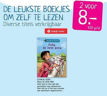 Promoties Ik kan al lezen - polly, de lieve pony - Huismerk - Boekenvoordeel - Geldig van 23/05/2020 tot 29/05/2020 bij BoekenVoordeel