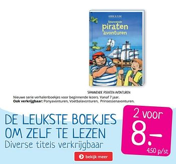 Promotions Spannende piraten avonturen - Produit Maison - Boekenvoordeel - Valide de 23/05/2020 à 29/05/2020 chez BoekenVoordeel