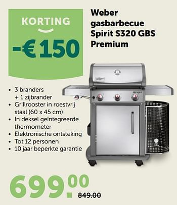 Promoties Weber gasbarbecue spirit s320 gbs premium - Weber - Geldig van 20/05/2020 tot 30/05/2020 bij Aveve