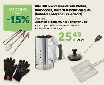 Promoties Weber set brikettenstarter + briketten - Weber - Geldig van 20/05/2020 tot 30/05/2020 bij Aveve