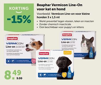 Promoties Beaphar vermicon line-on voor kat en hond - Beaphar - Geldig van 20/05/2020 tot 30/05/2020 bij Aveve