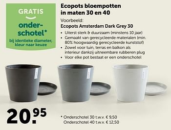 Promoties Ecopots bloempotten in maten - Huismerk - Aveve - Geldig van 20/05/2020 tot 30/05/2020 bij Aveve