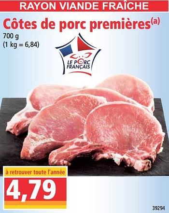 Promotions Côtes de porc premières - Produit Maison - Norma - Valide de 27/05/2020 à 02/06/2020 chez Norma