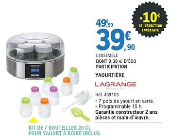 Promo Lagrange yaourtière chez Carrefour