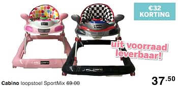 Promoties Cabino loopstoel sportmix - Cabino - Geldig van 24/05/2020 tot 30/05/2020 bij Baby & Tiener Megastore