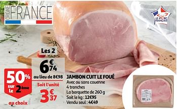 Promoties Jambon cuit le foué - Huismerk - Auchan - Geldig van 26/05/2020 tot 02/06/2020 bij Auchan