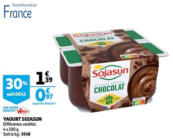 Promotions Yaourt sojasun - Sojasun - Valide de 26/05/2020 à 02/06/2020 chez Auchan Ronq