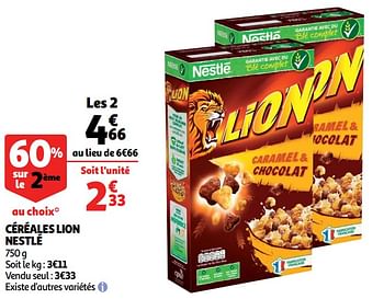 Promotions Céréales lion nestlé - Nestlé - Valide de 26/05/2020 à 02/06/2020 chez Auchan Ronq
