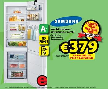 Promotions Samsung combi koelkast - réfrigérateur combi rb3vrs100ww - Samsung - Valide de 27/05/2020 à 03/06/2020 chez ElectroStock