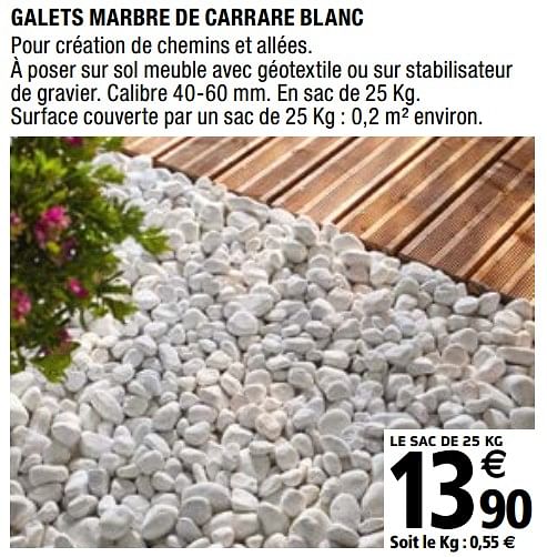 blooma Galets marbre de carrare blanc En promotion chez Brico Depot