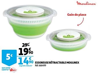 Promotions Essoreuse rétractable moulinex - Moulinex - Valide de 26/05/2020 à 02/06/2020 chez Auchan Ronq