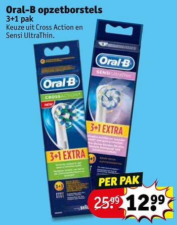 Promoties Oral-b opzetborstels - Oral-B - Geldig van 26/05/2020 tot 07/06/2020 bij Kruidvat