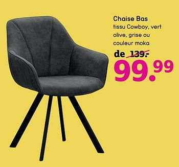 Promotions Chaise bas - Produit maison - Leen Bakker - Valide de 25/05/2020 à 14/06/2020 chez Leen Bakker