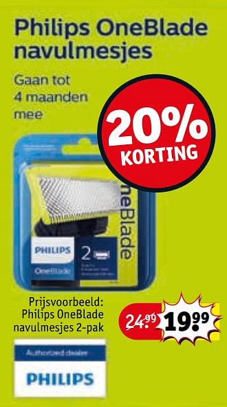 Promoties Philips oneblade navulmesjes - Philips - Geldig van 26/05/2020 tot 07/06/2020 bij Kruidvat