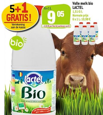 Promoties Volle melk bio lactel - Lactel - Geldig van 27/05/2020 tot 09/06/2020 bij Match
