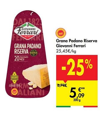 Promoties Grana padano riserva giovanni ferrari - Giovanni Ferrari - Geldig van 27/05/2020 tot 08/06/2020 bij Carrefour