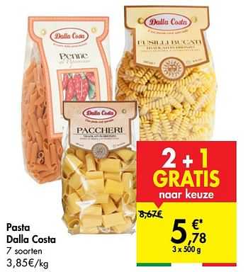 Promoties Pasta dalla costa - Dalla Costa - Geldig van 27/05/2020 tot 08/06/2020 bij Carrefour