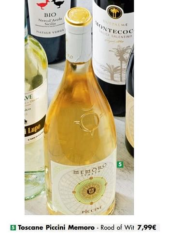 Promoties Toscane piccini memoro - rood of wit - Rode wijnen - Geldig van 27/05/2020 tot 08/06/2020 bij Carrefour