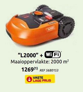 Promotions Worx l2000 maaioppervlakte: 2000 m2 - Worx - Valide de 03/06/2020 à 15/06/2020 chez BricoPlanit